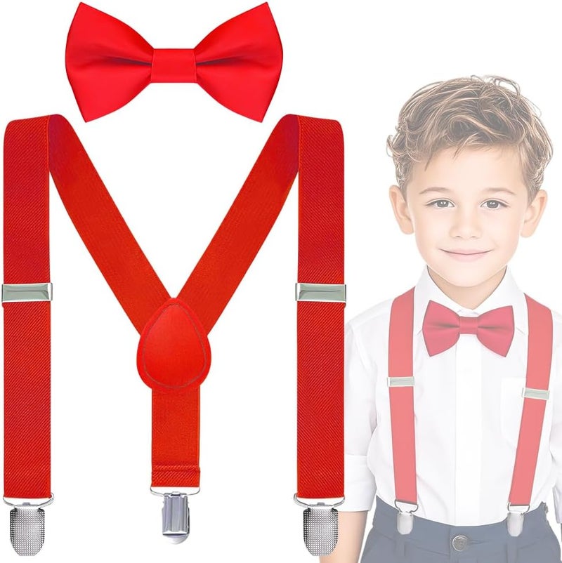 Vexadrix Kids Suspenders & Bowtie Set for Boys Girls 6M-6Y | Birthday Wedding Formal Accessories - Image 1
